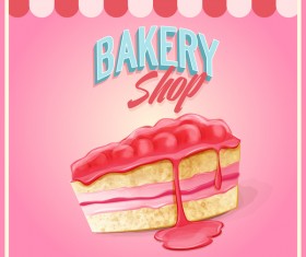 Bakery shop pink background vector 02