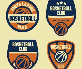 Baskat ball badges vintage vector