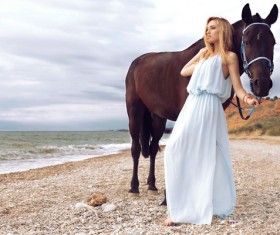 Beach beauty and horse HD picture 01