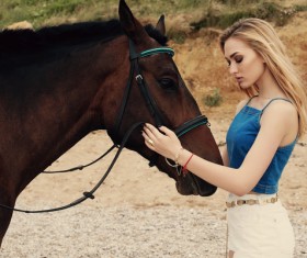 Beach beauty and horse HD picture 05
