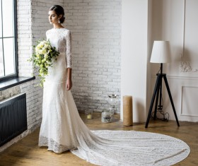 Beautiful bride at the window HD picture