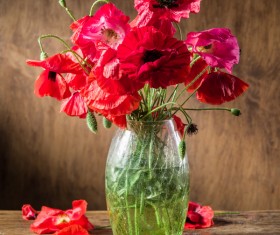 Beautiful dahlias and vases Stock Photo
