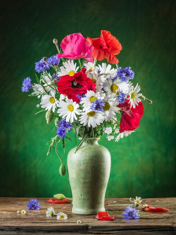 Beautiful flower with vase Stock Photo 03