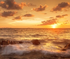 Beautiful sunrise over the ocean Stock Photo