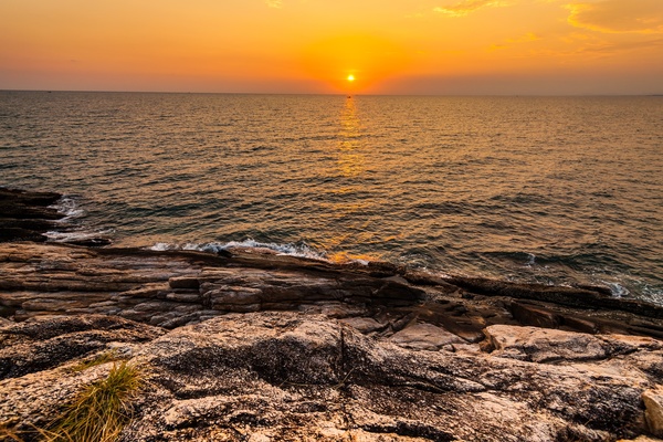 Beautiful sunset in the sea Stock Photo 04