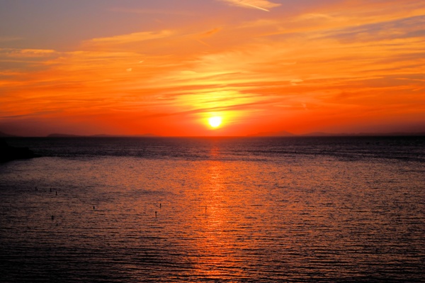 Beautiful sunset in the sea Stock Photo 06