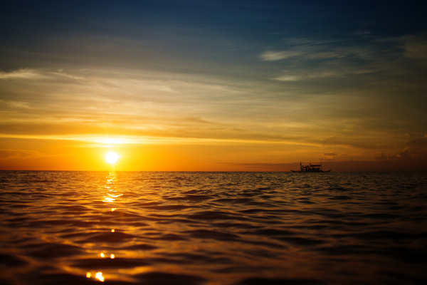 Beautiful sunset in the sea Stock Photo 07