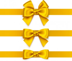 Beautiful yellow bow vector