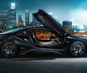 Black BMW sports car Stock Photo