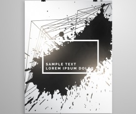 Black ink grunge cover template vector 02
