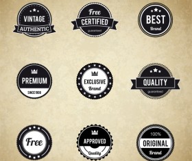 Black retro badge vectors