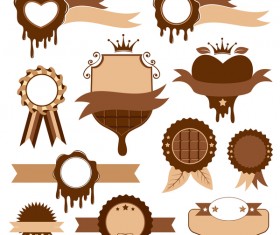 Blank chocolate labels with badge vector