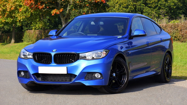 Blue BMW Stock Photo