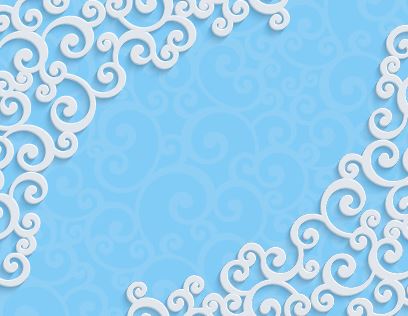 Blue background with white flower pattern vector 03