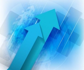 Blue business background with arrow vector 01
