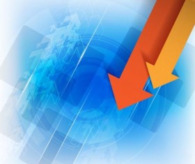 Blue business background with arrow vector 02