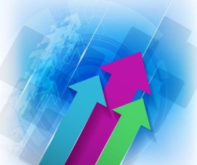 Blue business background with arrow vector 03