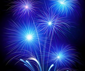 Blue fireworks effect vectors material 01