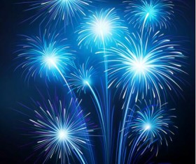 Blue fireworks effect vectors material 02