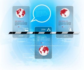 Blue infographic template business pattern vector 01