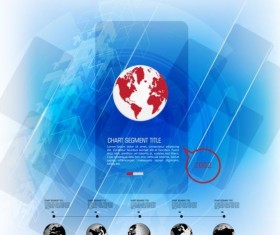 Blue infographic template business pattern vector 02