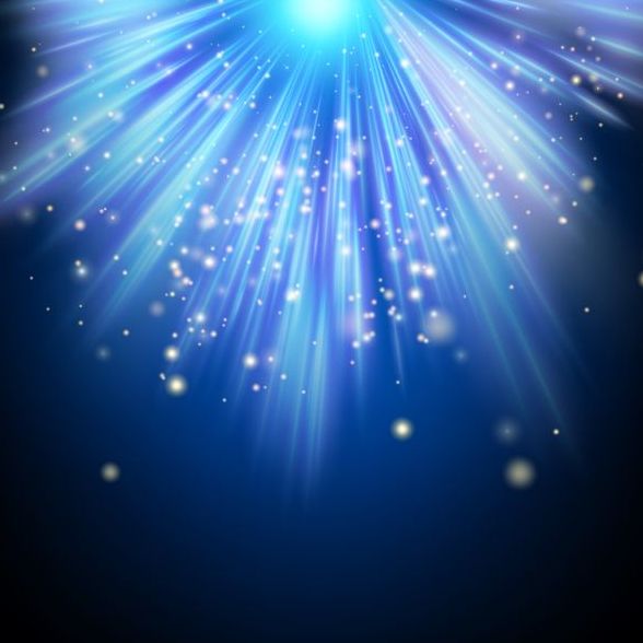 Blue ray light background - graphic from rays Vector Image