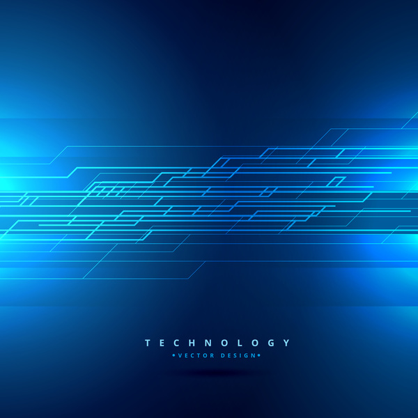 Blue tech background template vector 01