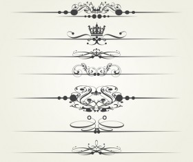 Borderline ornaments retro vector 01