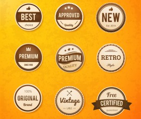 Brown round badge vectors