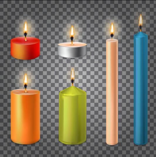 Burning candle illustration vector 02