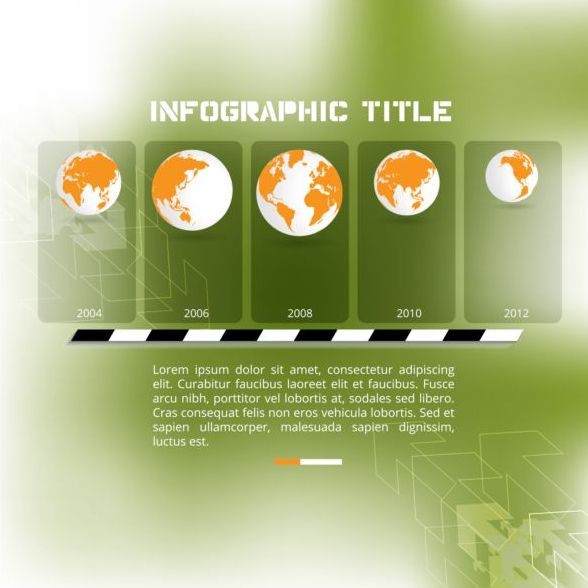 Business infographic template green styles vector 01