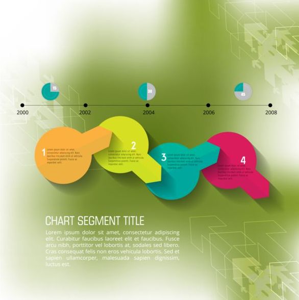 Business infographic template green styles vector 03