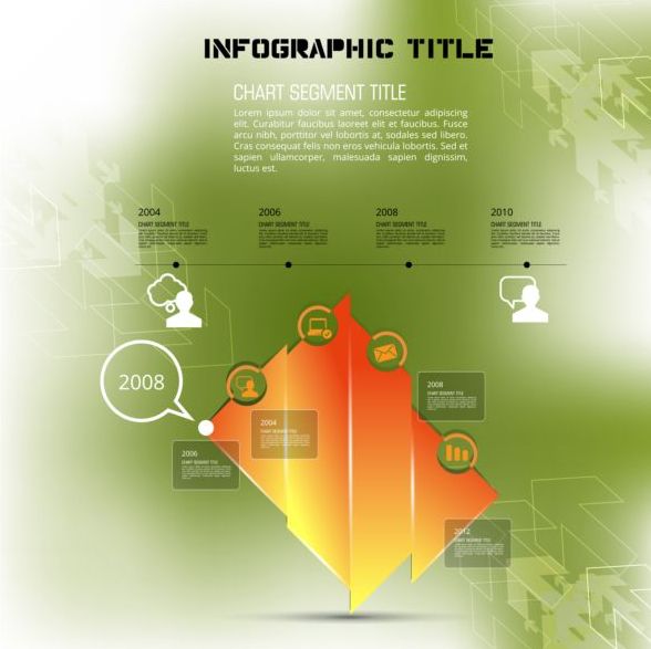 Business infographic template green styles vector 04
