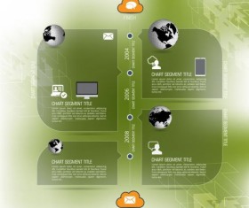 Business infographic template green styles vector 07