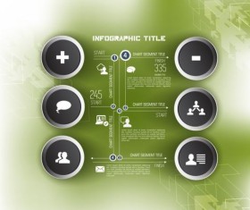 Business infographic template green styles vector 08