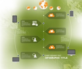 Business infographic template green styles vector 10