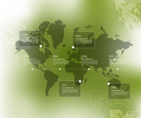 Business infographic template green styles vector 11