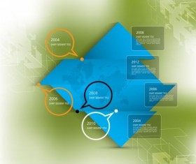 Business infographic template green styles vector 12