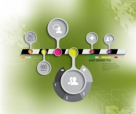 Business infographic template green styles vector 14