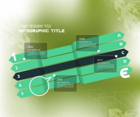 Business infographic template green styles vector 15