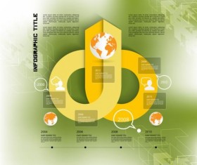 Business infographic template green styles vector 17