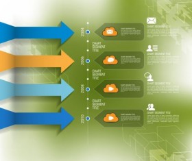 Business infographic template green styles vector 19