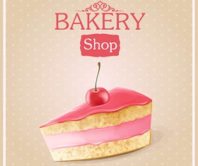 Cake bakery shop retro poster vector 05