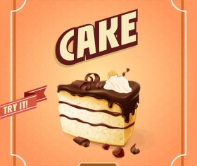 Cake bakery shop retro poster vector 08