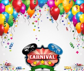 Carnival background with colorful balloon vector