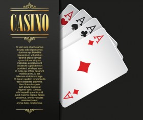 Casino elements with dark background vector 01
