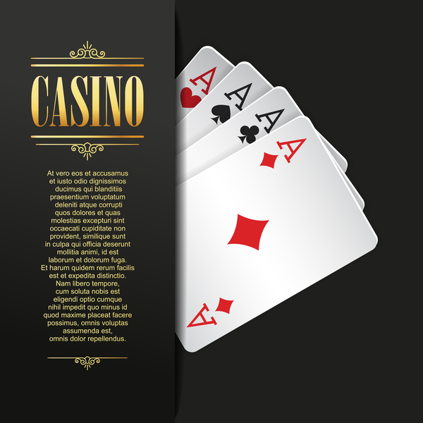 Casino elements with dark background vector 01