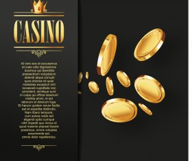 Casino elements with dark background vector 02