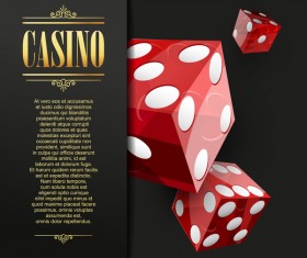 Casino elements with dark background vector 03