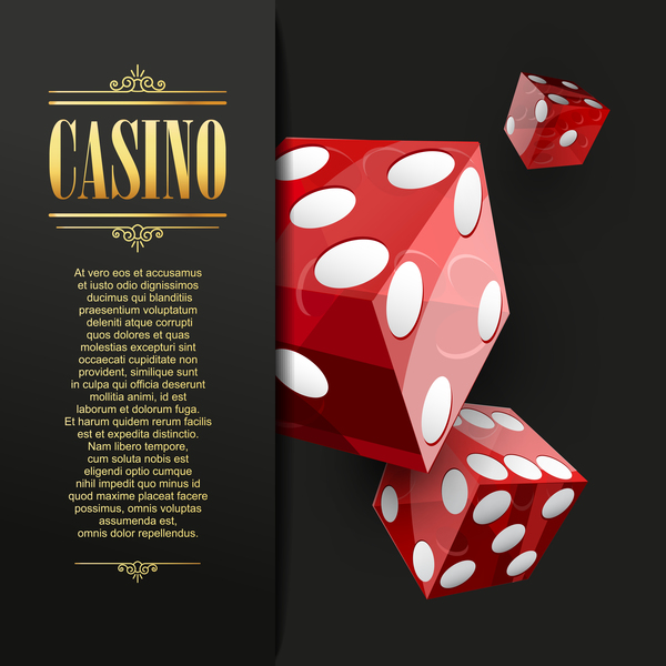 Casino elements with dark background vector 03